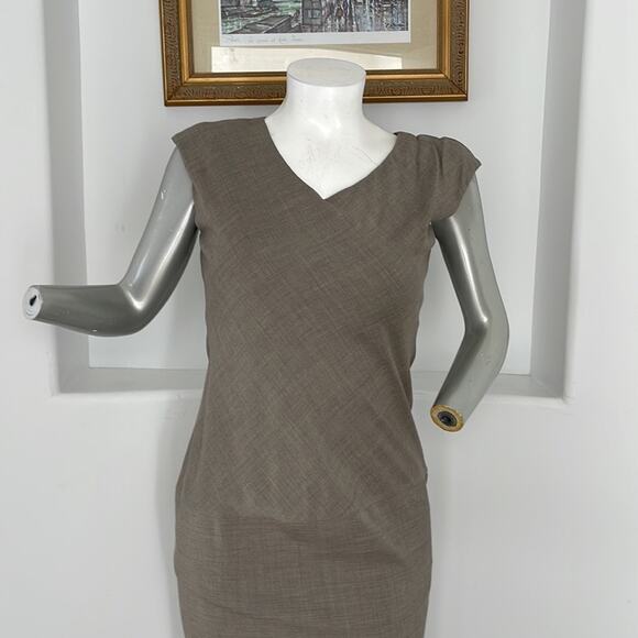 VINTAGE SARA STURGEON SLEEVELESS TAUPE MAXI DRESS SIZE 3 - Picture 8 of 11